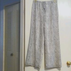 Snake print wide leg pants